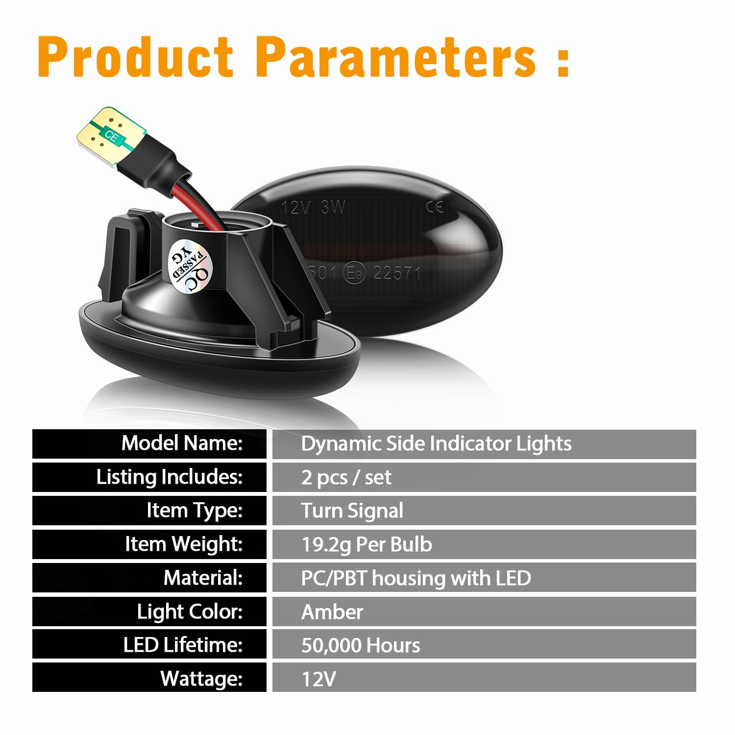 Clignotants LED Dynamiques Latéraux Compatibles Mercedes Vito, A-Class W168, Citan - Lot 2