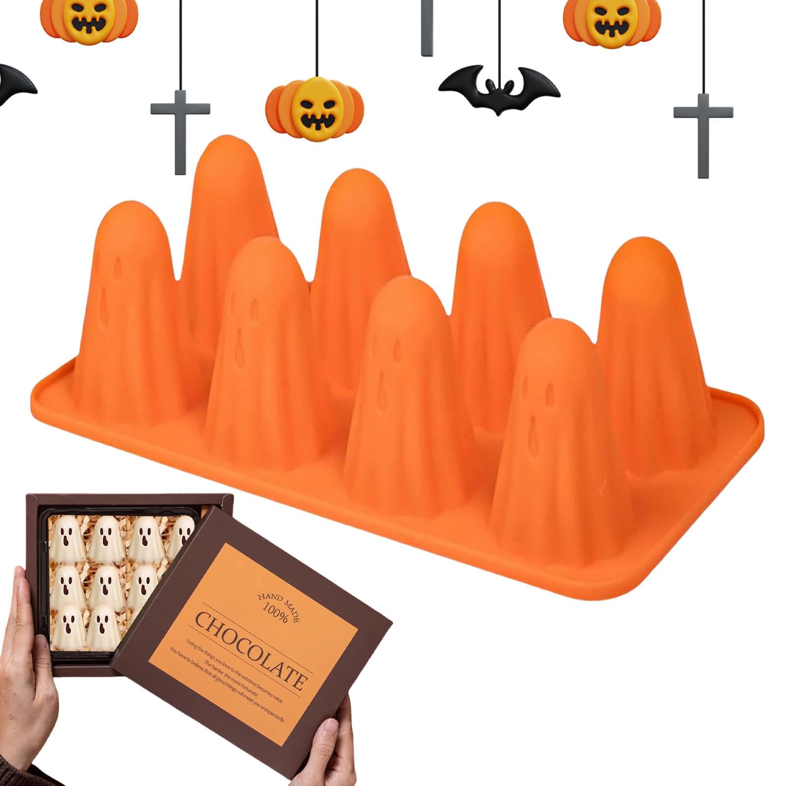 Kamehame Halloween Silikonform - 2 Stück Geist Formen Für Schokolade, Eis, Pralinen