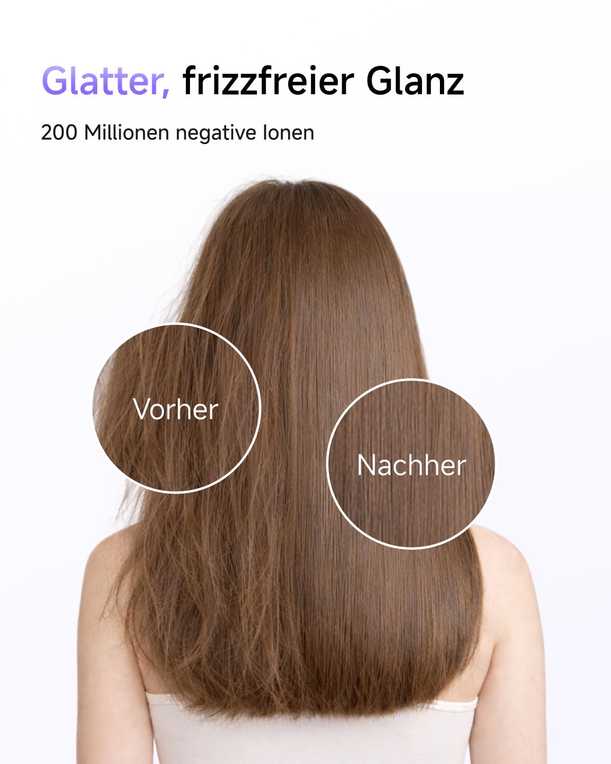 Laifen Air Haartrockner, 280 g leicht, bis zu 15× schneller, Lavendel | Glättungsdüse, 200M Ionen, 110.000 U/min, 60 dB, Thermo-Control, 3 Min. Schnelltrocknung, Kindermodus, Reiseföhn