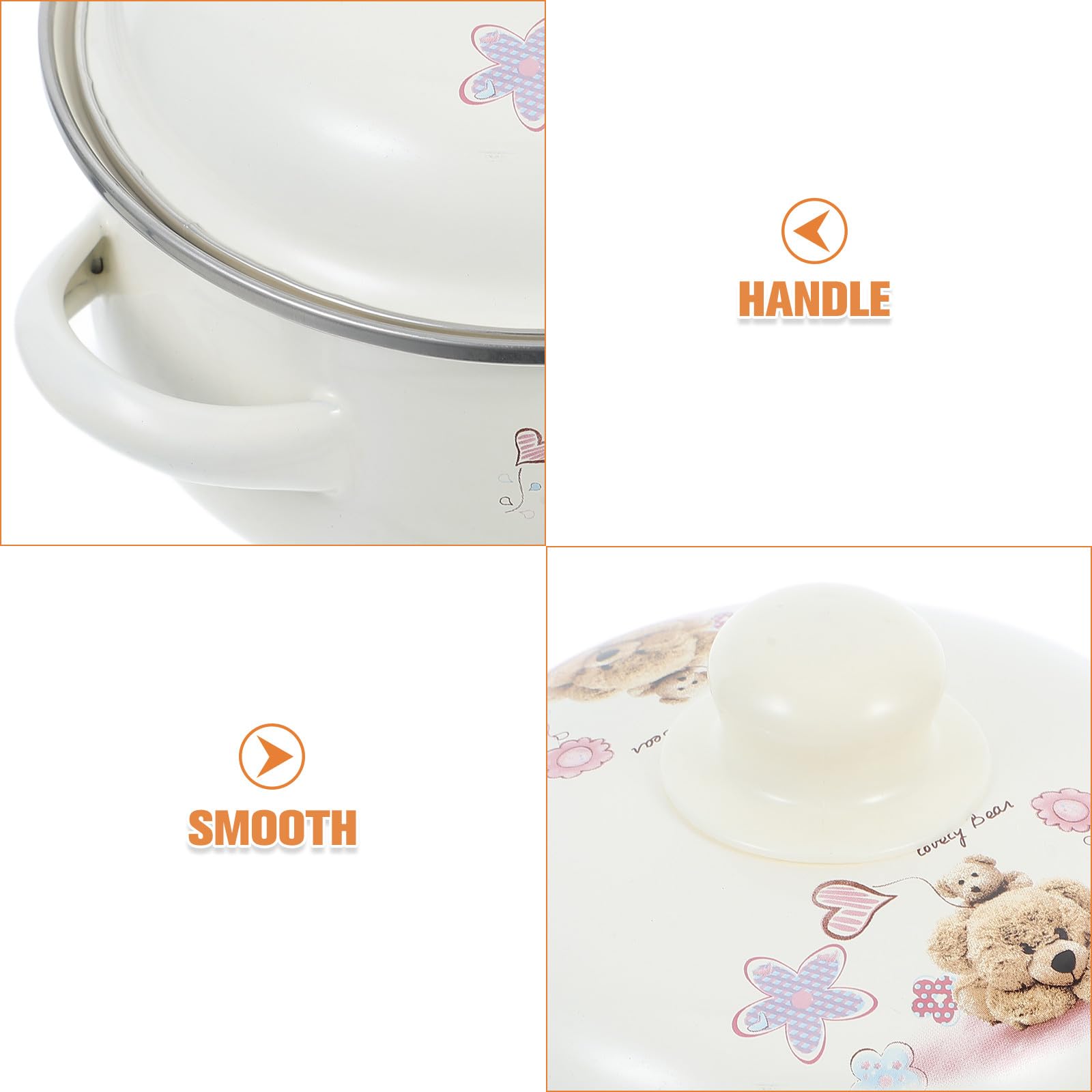 Luxshiny Marmite à Soupe en Émail Vintage 16 Cm, Pot à Ragoût Épais Couvercle, Ustensile Cuisine Multifonction pour Maison, Cuisson Mijotée et Soupe, Matériel Cuisine Plusieurs styles