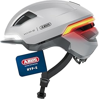 ABUS HYP-E Bicycle Helmet with Front Light, Rear Light and Flashing Light – Also Suitable for Cycling on E-Bike and S-Pedelec – for Teenagers and Adults