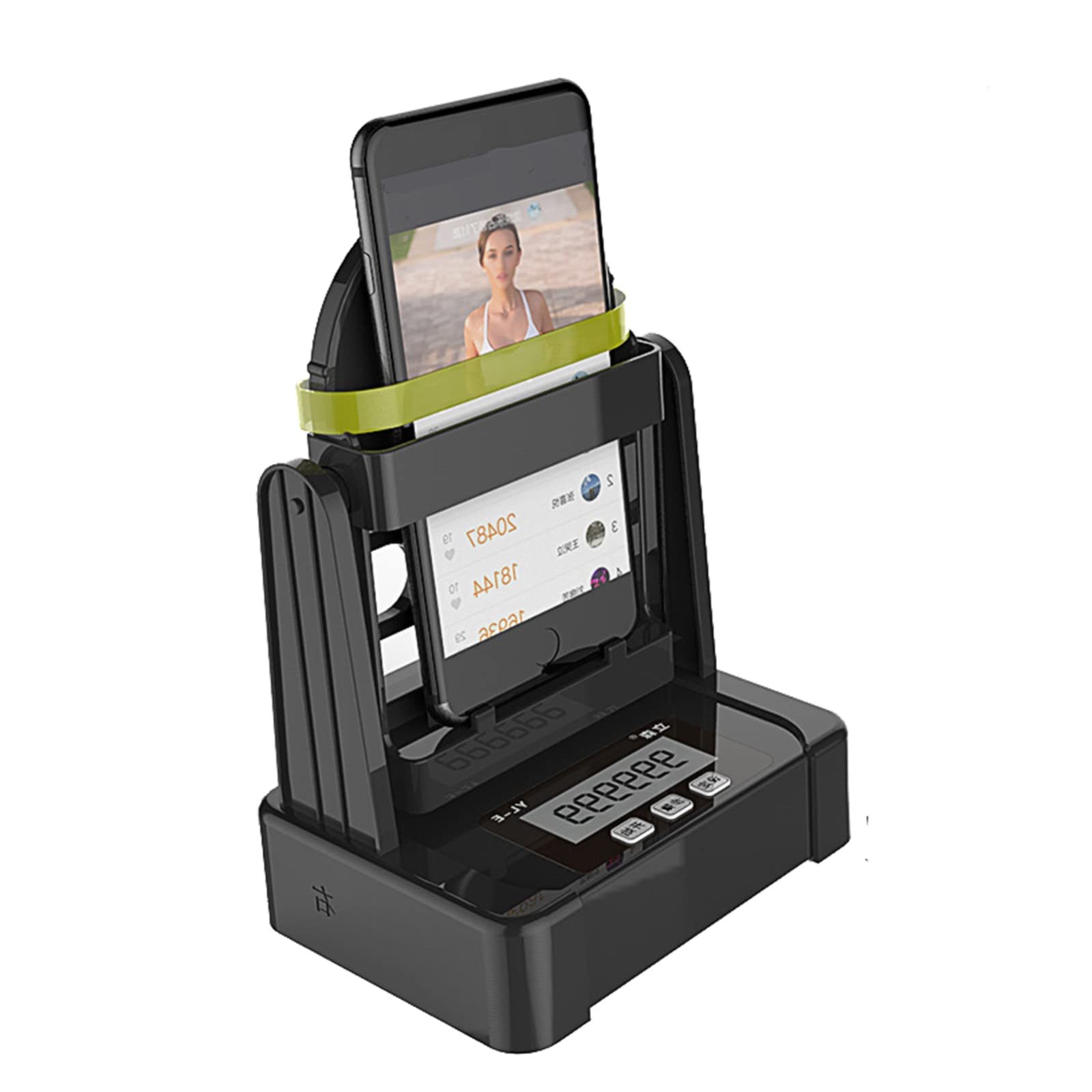 Hcyx Shake Wiggle Device Automatic for Mobile Phone, Smart Setting of Steps, High-Definition Display, USB Charging, Suitable for 6.8-Inch Smart Phones Mute