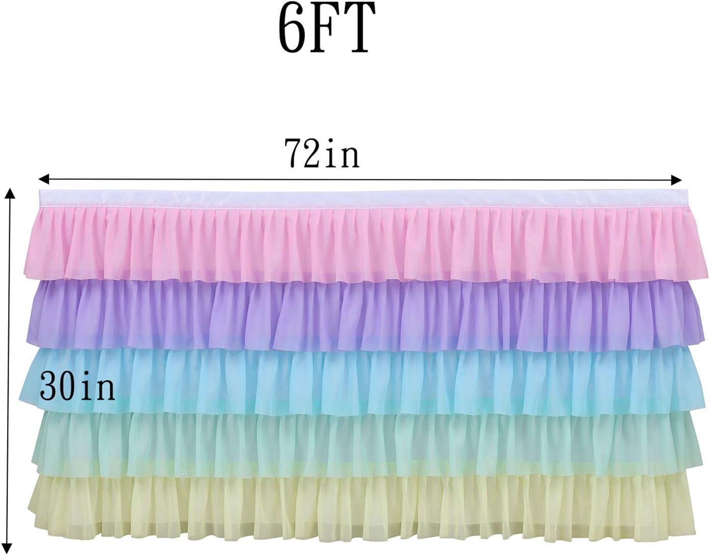 Hottest Sales GewoneLife Rainbow Tulle Table Skirt 6FT Tutu Table Clothing for Baby Shower Birthday Party Decoration,Unicorn Table Skirt for Rectangle and Round Tables(L72in,H30in) Product Deal GewoneLife Rainbow Tulle Table Skirt 6FT Tutu Table Clothing for Baby Shower Birthday Party Decoration,Unicorn Table Skirt for Rectangle and Round Tables(L72in,H30in)