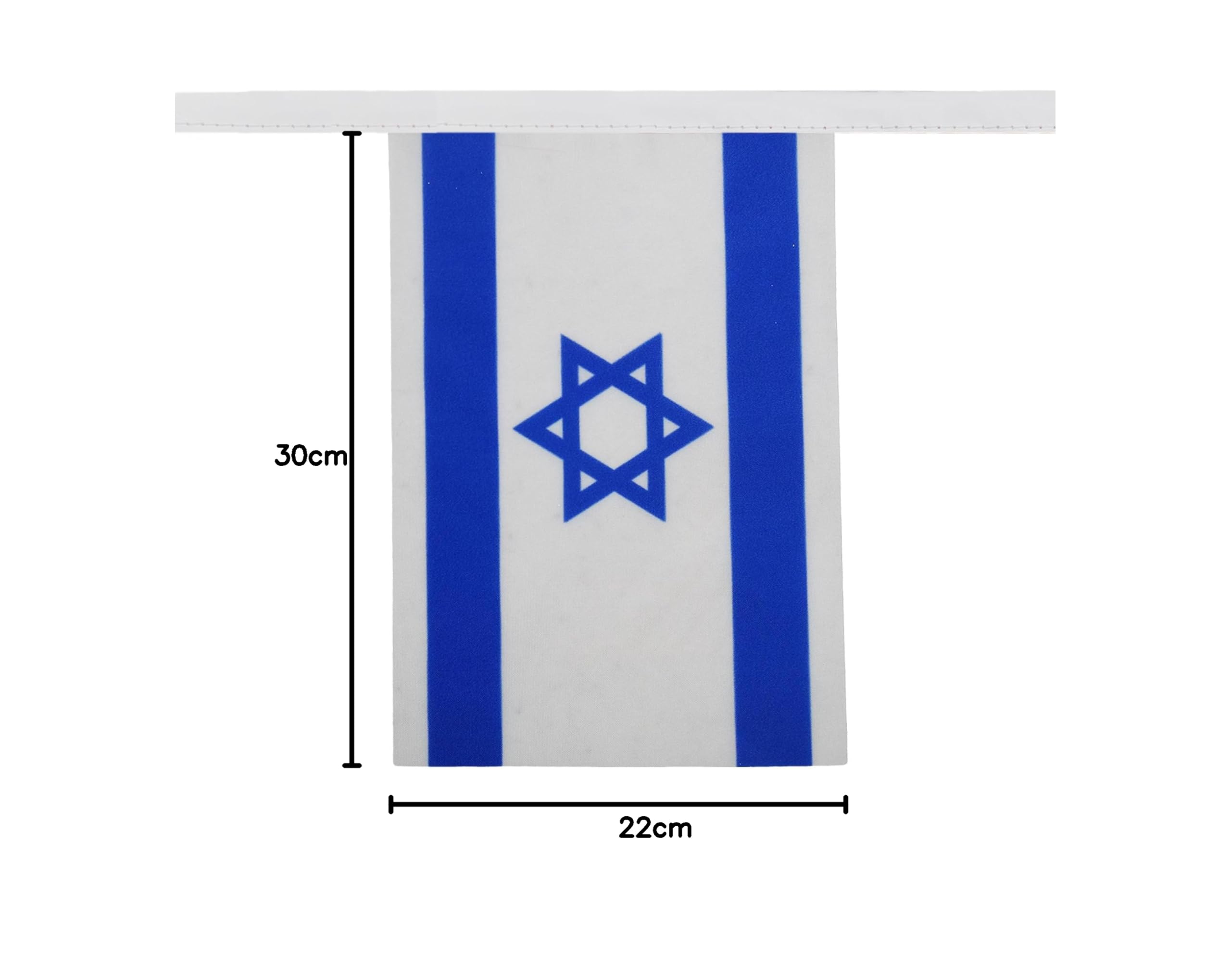 AZ FLAG Guirnalda 6 Metros, 20 Banderas de Israel 21x15 cm, Bandera Israelí 15 x 21 cm - Banderines — view 8