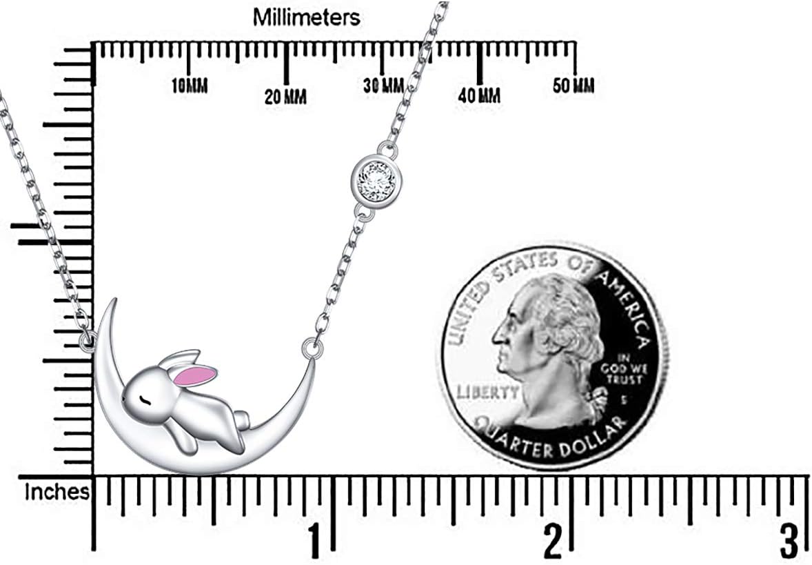 FLYOW 925 Sterling Silver Cute Animal Jewelry Pig/Pandas/Bunny/Corgi/Squirrel Pendant Necklace for Women Birthday Christmas Pet Fans Gifts - Image 6