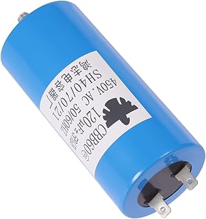 QKPARTS CBB60 Run Capacitor 450VAC 450V AC 120uF 120 MFD UL Listed W/Fixing Stud Blue