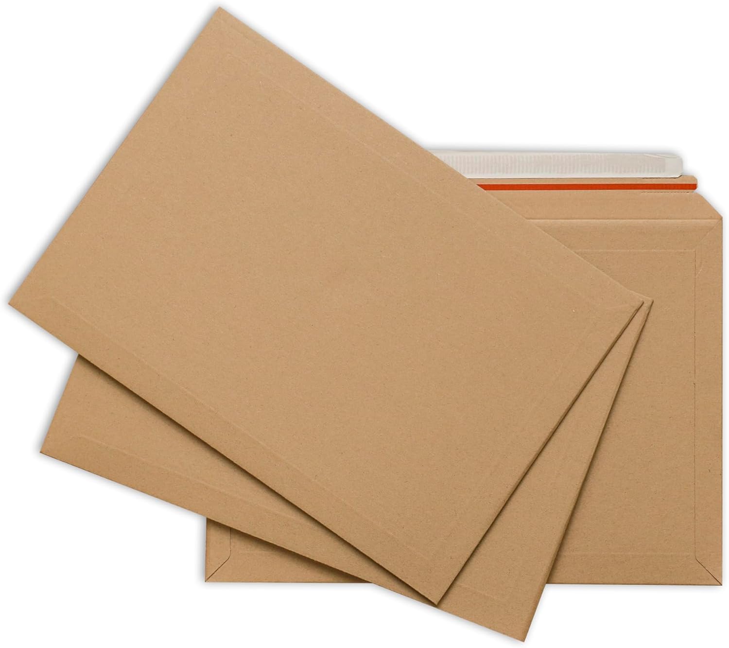 Pack of 200 || 278 x 400mm || AKAR Cardboard Capacity Board Mailer Envelope Capacity Book Mailers Cardboard Envelopes Royal Mail Large Letter Self Seal Rip Strip Open Strong Cardboard Mailers