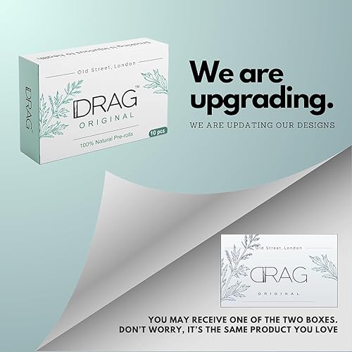 Miniatura 4 de Drag Humos de hierbas originales de 10 x 1, sin nicotina, sin tabaco, mezcla de hojas de artemisa bebé con un toque de hierba de limón, reemplaza el