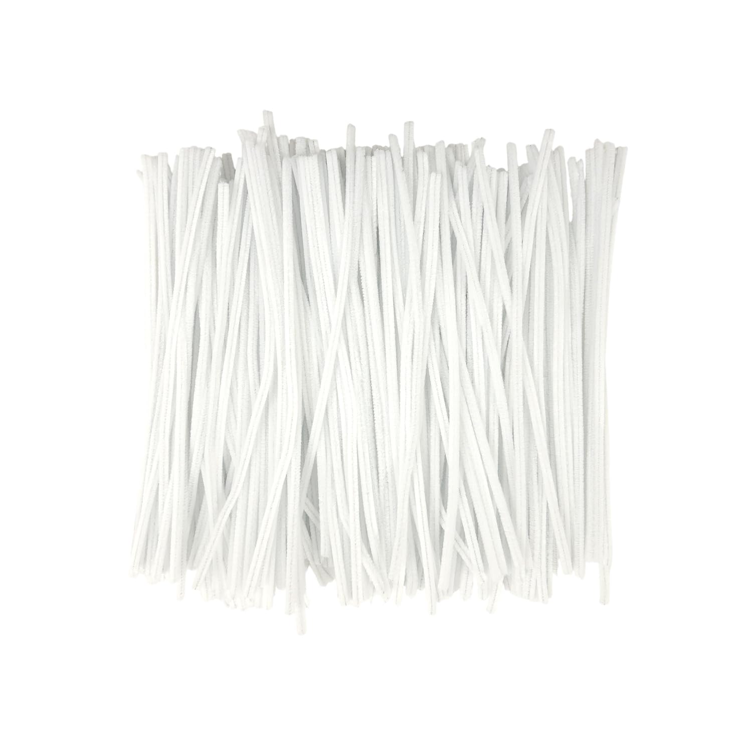 Pack of 250 White Coloured Pipe Cleaners 30cm x 6mm Craft Chenille Stems — image 1