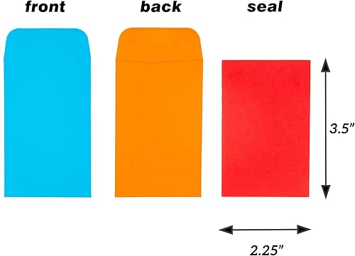 Miniatura 2 de ESSENTIAL Sobres #1 para monedas de 2.25 x 3.5 pulgadas con solapa engomada, sobre de piezas pequeñas para uso doméstico y oficina (surtido -200)