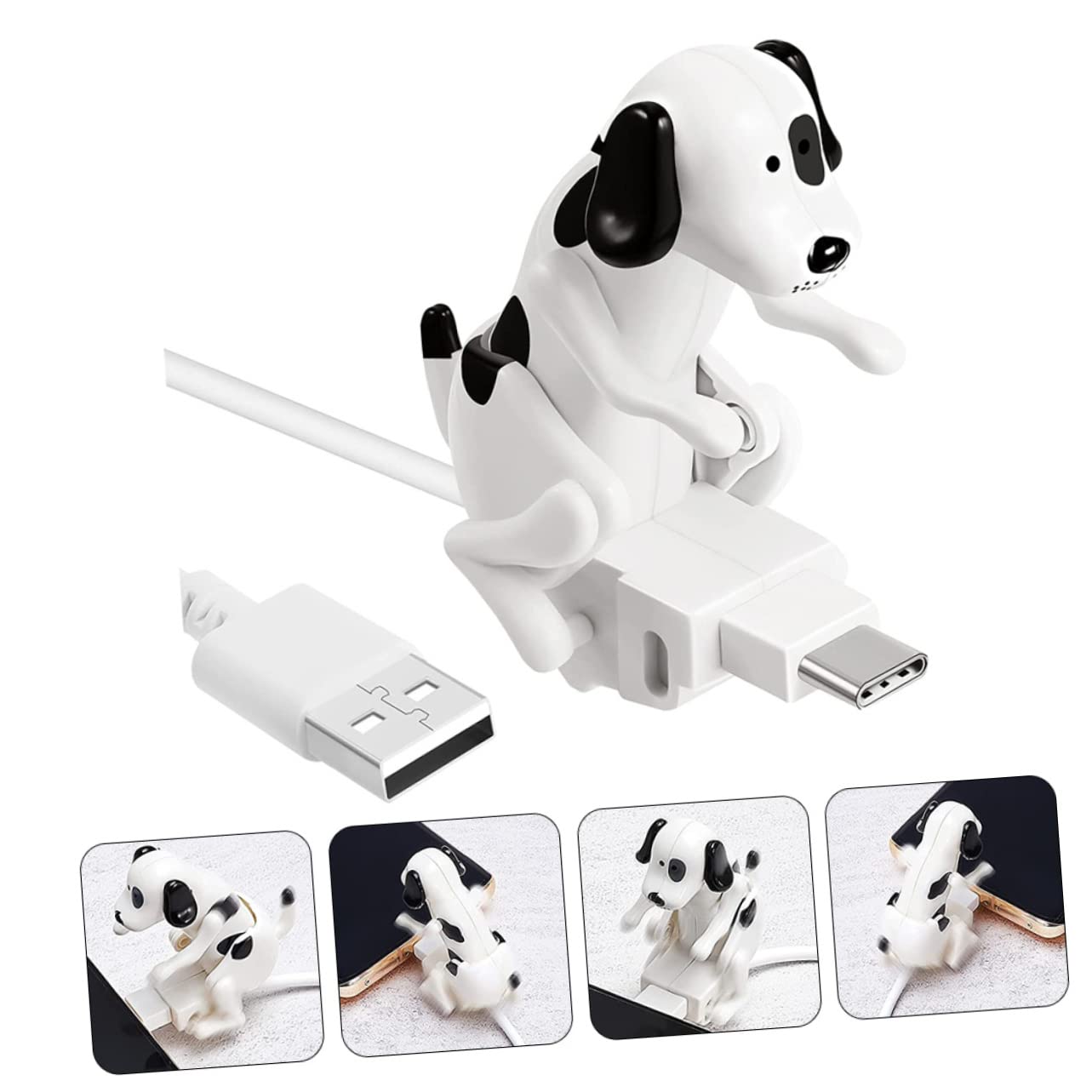 OSALADI 4pezzi Cavo Di Ricarica Tipo-c Forma Di Cagnolino Divertente Adattatore Per Smartphone Di Ricarica Flessibile e Resistente Per Amici e Famiglia Stile Creativo e Pratico