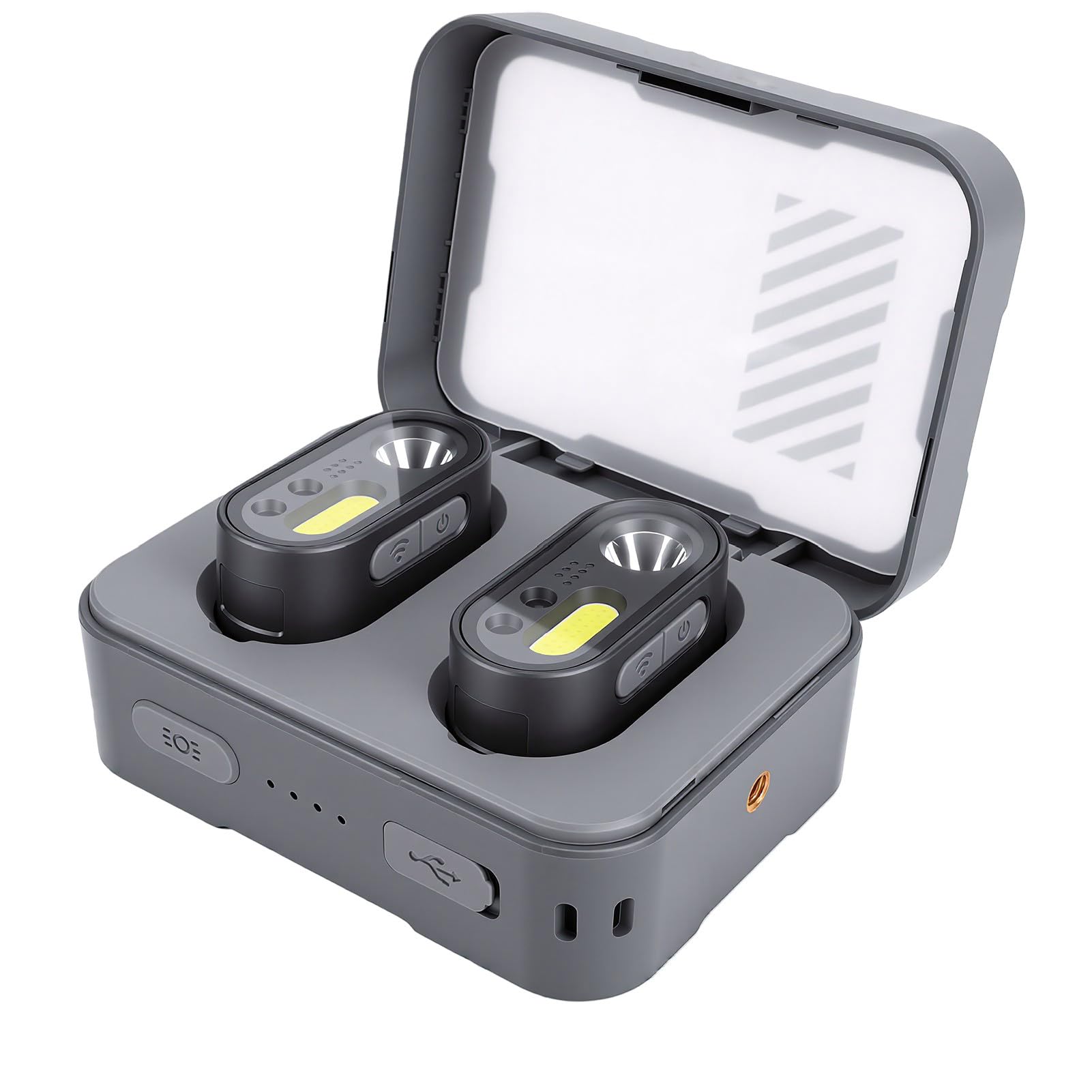 Naroote LED-Stirnlampe, Wiederaufladbare Stirnlampe mit Ladekoffer, Aufhängehaken, Intelligentem Bewegungssensor, Wasserdichtem Design, Vielseitig Einsetzbar zum Angeln, Wandern