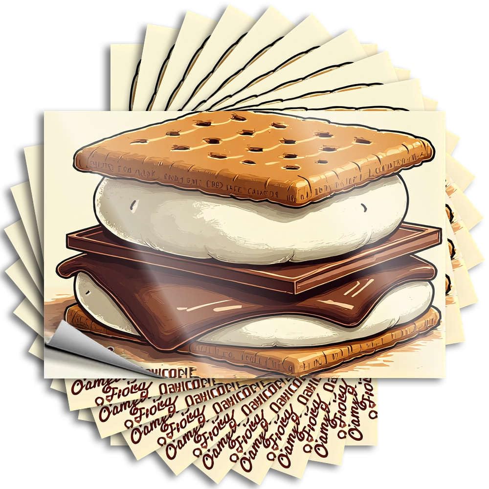 Haves Water Sticker - Campfire Roast Marshmallow Sandwich Fun Durable Sticker Easy Apply for Ideas Decor(8X12CM)