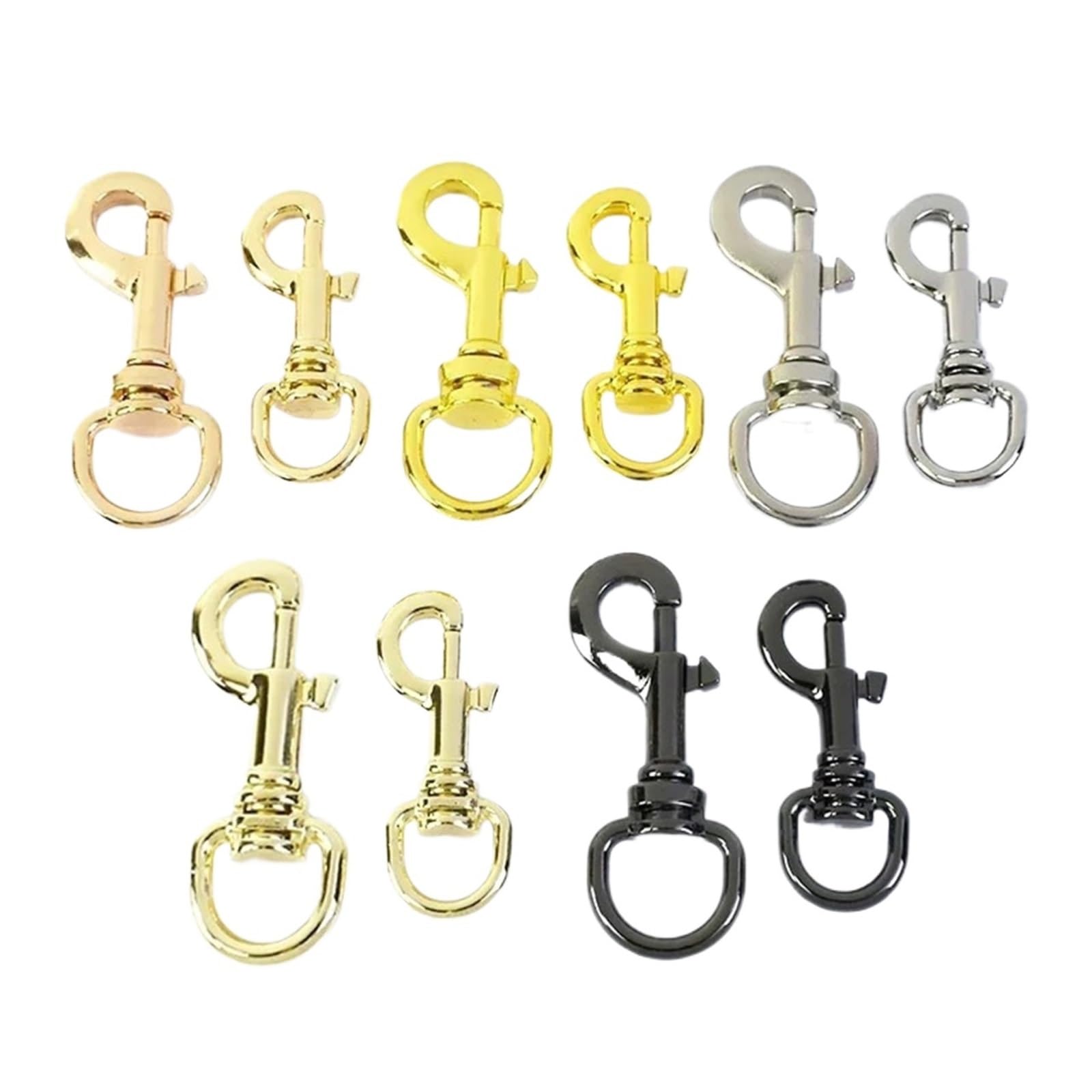 Ganchos De Metal Giratorio 5/10/20Pcs 11/15mm Metal Buckle Bag Strap Keychain Swivel Trigger Clips Lobster Clasp Dog Collar Snap Hook(PaleLightGold-15mm,20Pcs)