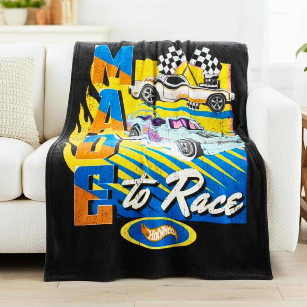 Hot Wheels Kids Bedding Super Soft Plush Throw Blanket, 46 in x 60 in, (Officially Licensed Product) by Franco