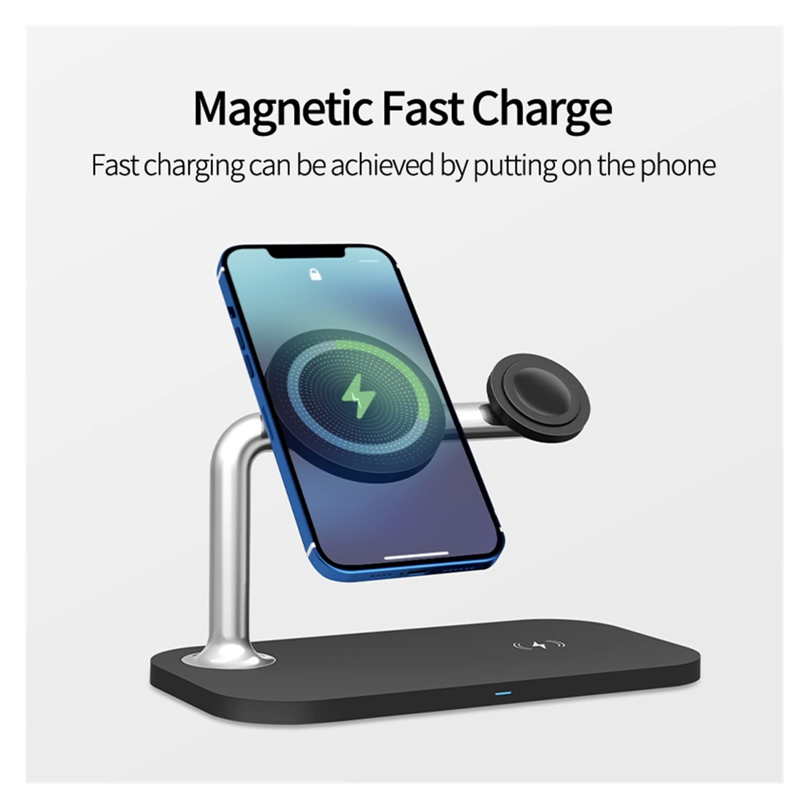 Caricabatterie wireless magnetico 3 in 1 for caricabatterie a induzione for telefono,Compatibilità universale(White)