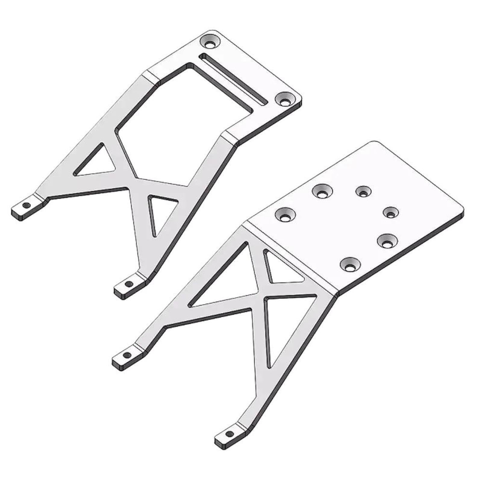1/10 RC aluminiowa przednia i tylna płyta podporowa do Tr-axxas 2WD do St-ampede Skully VXL Bezszczotkowa do części do ciężarówek Mo-nster (7701117STW)
