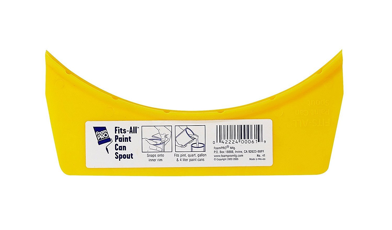 Foampro 61 1-Gallon Paint Pouring Spout, Fits 1GL/1PC, Yellow
