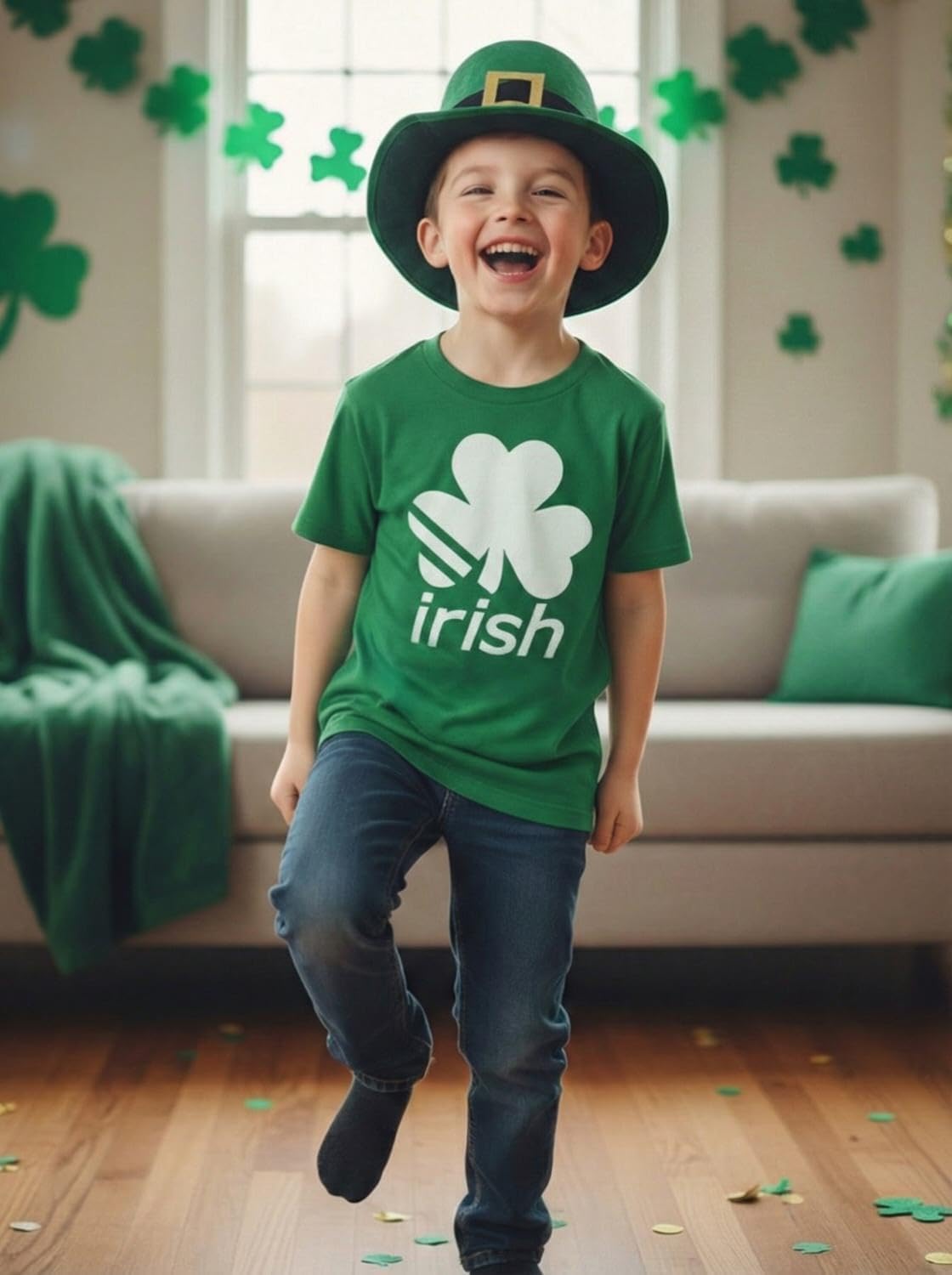 Tstars Youth & Kids St Patrick's Day T-Shirt - Lucky Shamrock Clover Graphic Tee for Boys and Girls