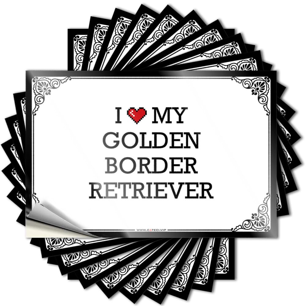 Fzfn Colour Sets, Saying Beer Water I Love My Golden Border Retriever | Optical Illusion Waterproof Vinyl Stickers(6X9cm)