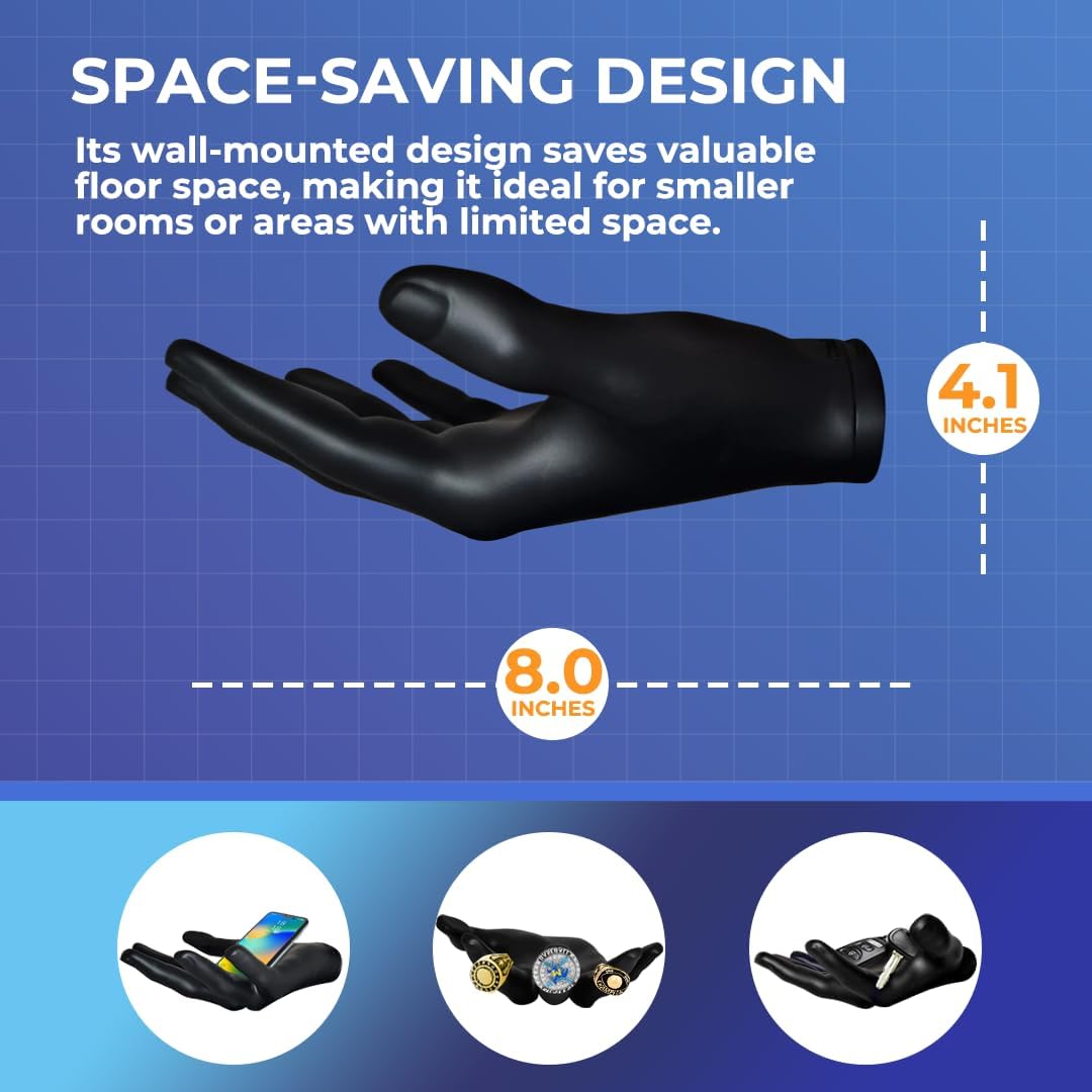 Wall-Mounted Left & Right Hand Sculptured Ball Holders – Basketball, Volleyball, Soccer & Football Display – Sports Room Decor, Basketball Wall Mount for Man Caves, Game Rooms & Memorabilia Showcase