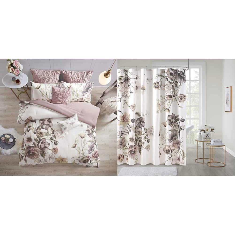 Madison Park Cassandra Comforter Set, Queen (90 in x 90 in), Blush 8