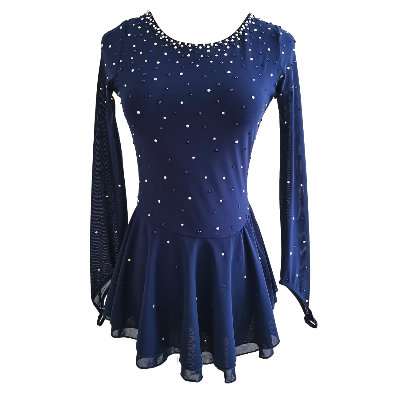 LIUHUO Marineblaues Eiskunstlauf-Kleid für Mädchen, Kinder und Erwachsene, Wettkampf-Performance