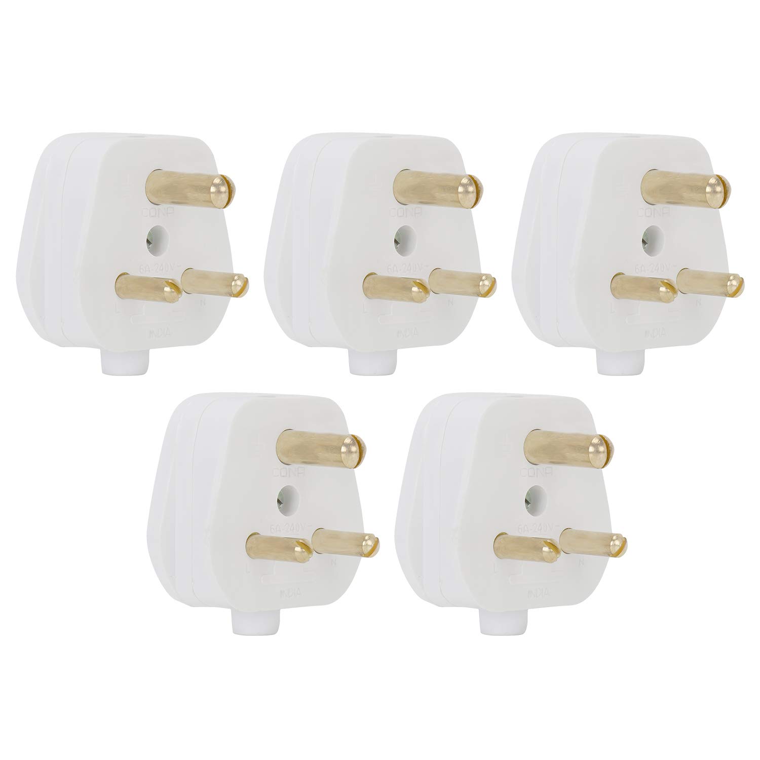 CONA 2486 SOFT Series 3 Pin Plug Top 6A, White 240V - Pack of 5|3 Pin Top|Electrical Top-image-16