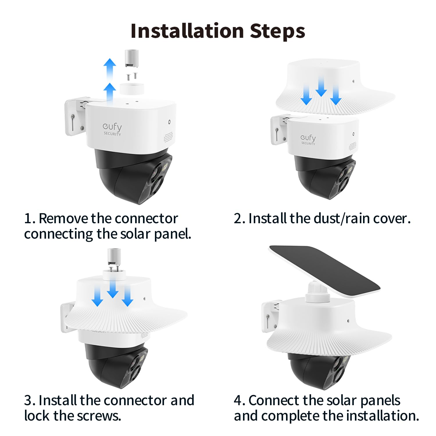 Lonnky Housse de protection contre la pluie pour appareil photo eufy SoloCam S340 - Résistante aux intempéries - Protection solaire pour caméra extérieure - Protège contre la pluie, les rayons UV et