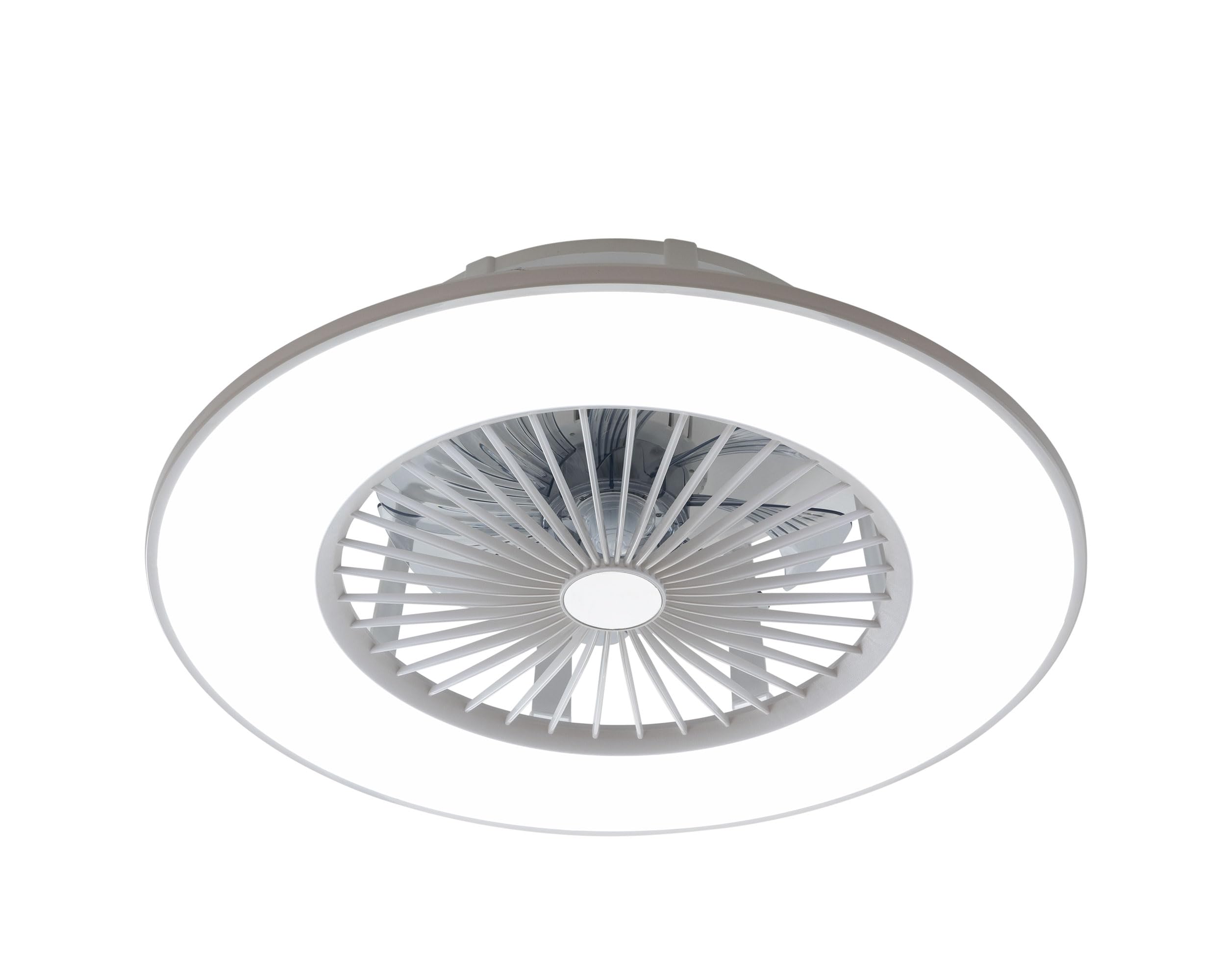 DUPI Ventilador Techo DARWIN | Luz LED Voz Alexa Google | 5 Aspas ABS | 6 Velocidades | Mando Temporizador | Motor DC | Ventilador Inteligente, Blanco