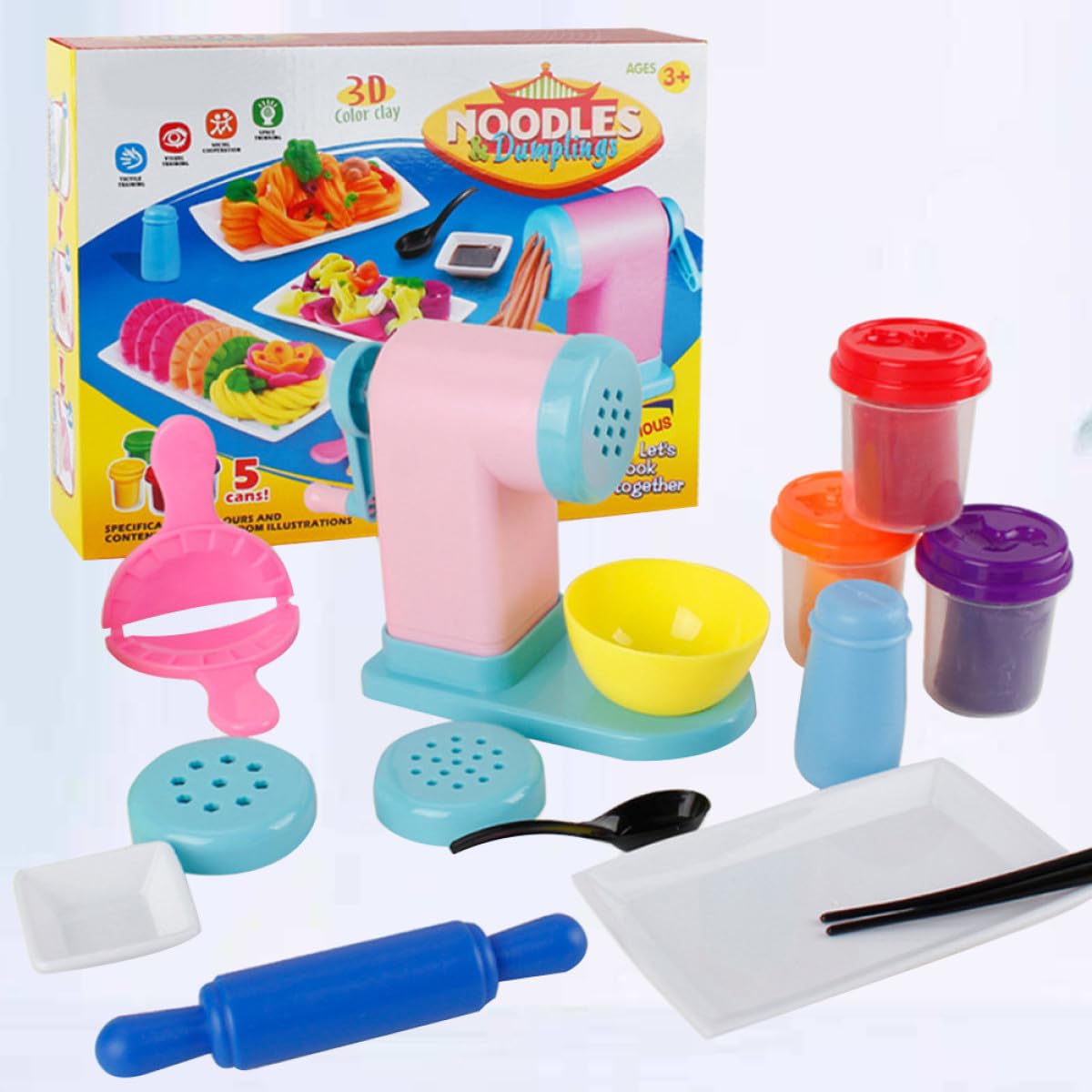 Máquina para Hacer Fideos de Plastilina 3d de Plástico Moldes para Modelar, Buen Estiramiento, Adecuado para Niños en Guarderías y Aulas