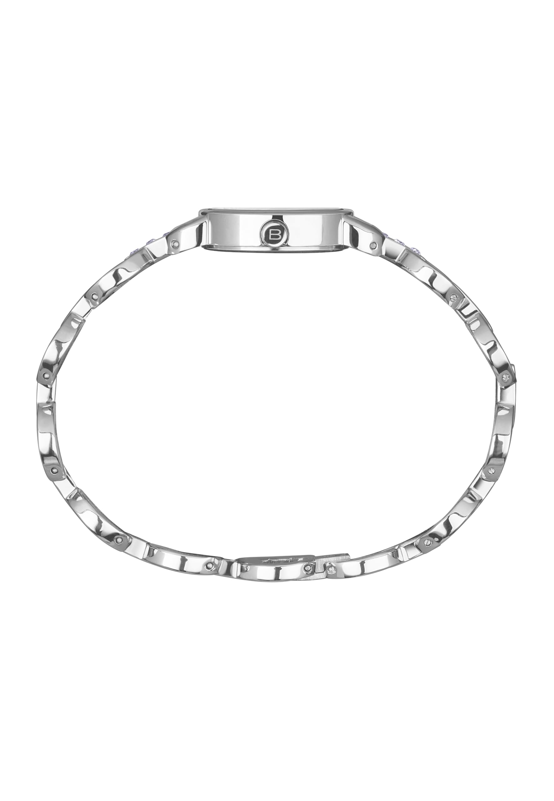 Breil, Collezione Agata, Orologio Gioiello Donna, Cassa in Acciaio, Bracciale con Eleganti Cristalli Bianchi, Quadrante Bianco, Movimento al Quarzo, Resistente all'Acqua, Diametro 25 mm, Silver