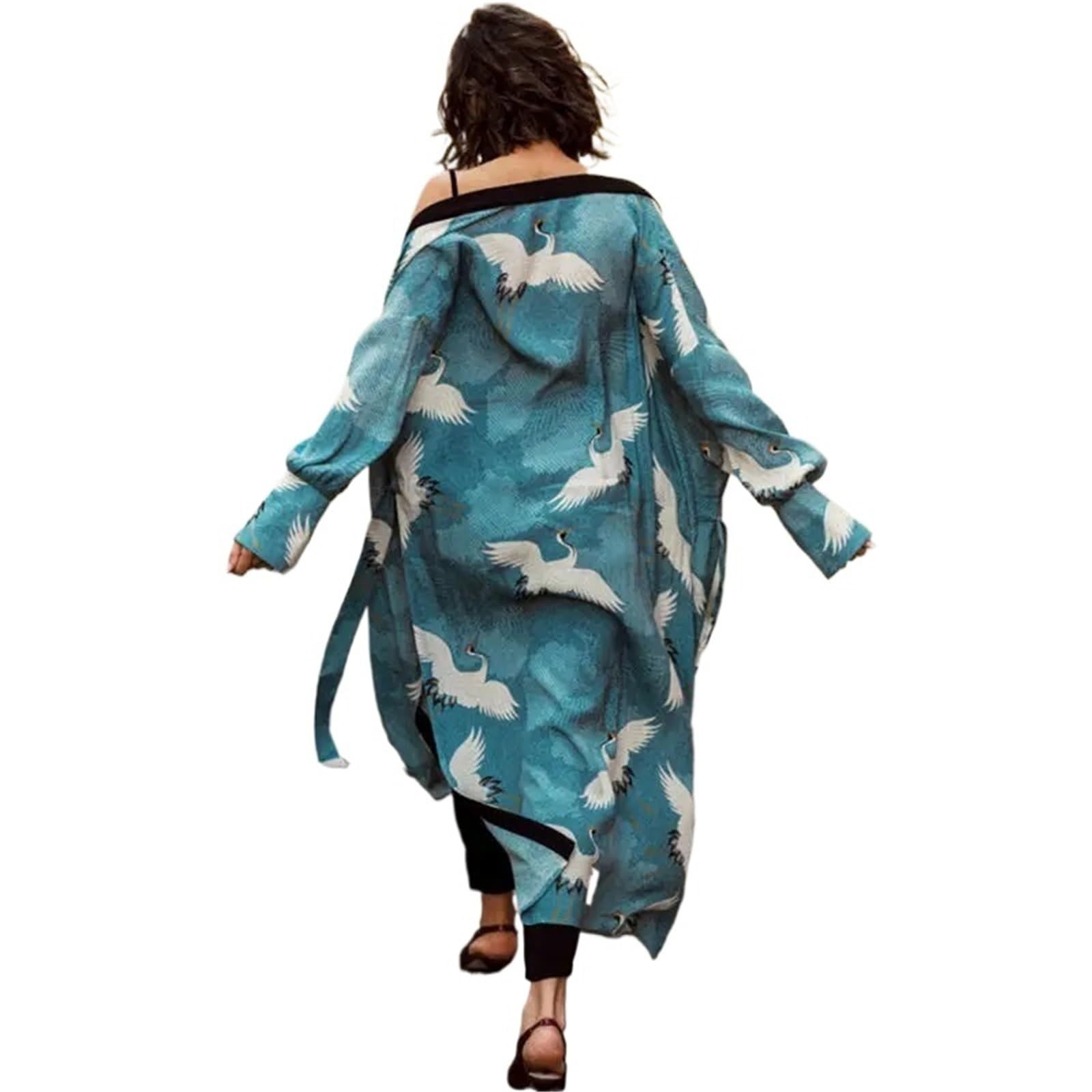 Pareo Femme Plage Robe Longue Kimono Rose avec Ceinture Auto-Ouverte sur Le Devant, Tunique de Plage for Femmes, Cover-Up for Maillot Bain