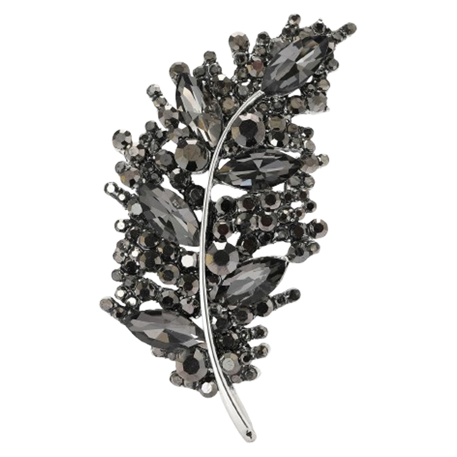 Rhinestone Leaf Brooches for Women Men,Vintage Plant Leaf Lapel Pins Sparkling Crystal Feather Brooch Collar Pins Clothing Bags Hats Christmas