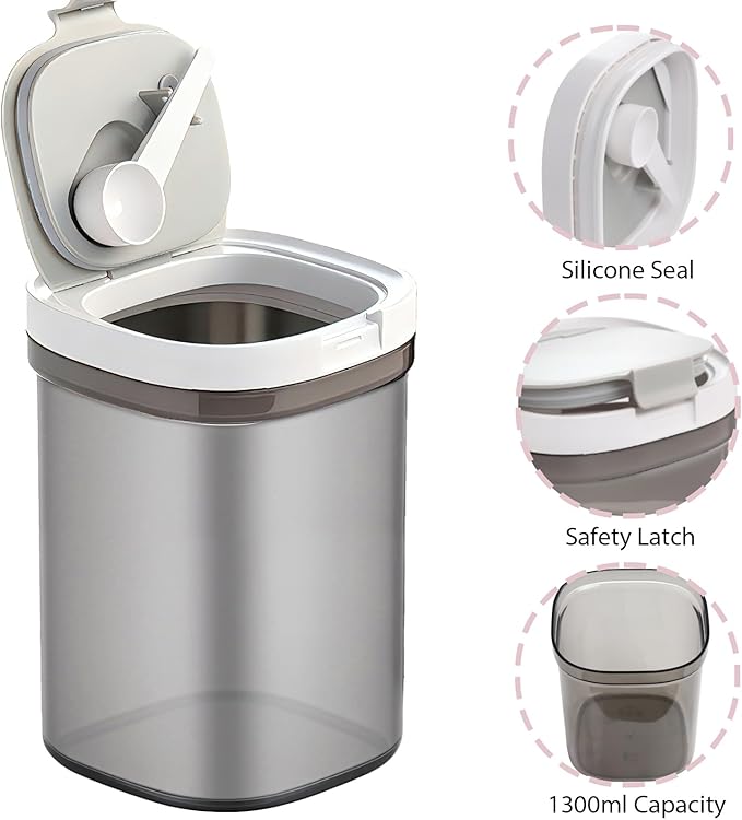 2 Pcs Frasco Hermético para Café, 44 oz con Cuchara, Organizador de Cocina miniatura 3