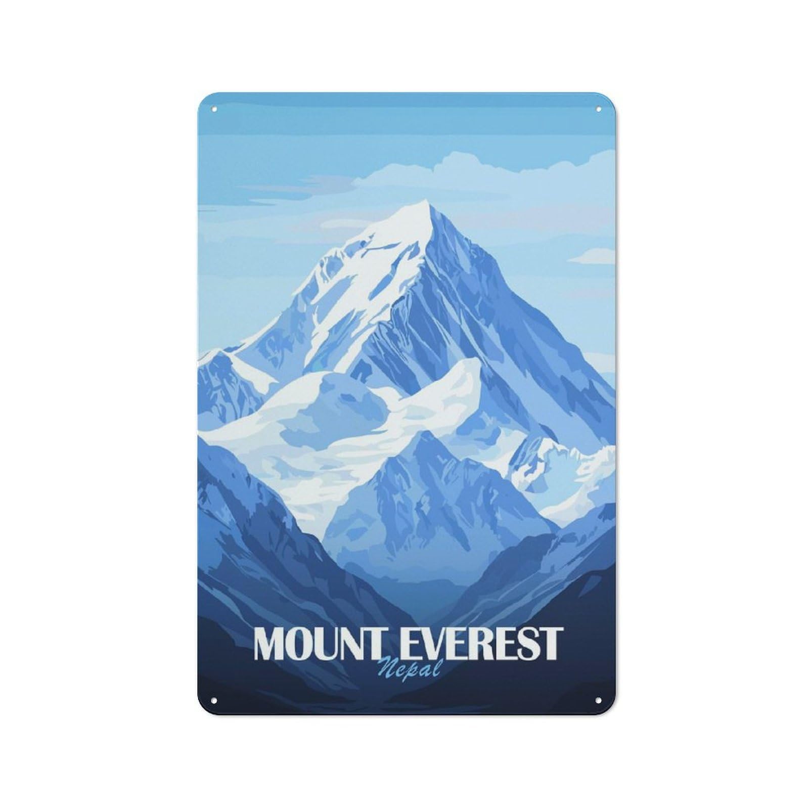 Junmoney Style-2 Garage Style Mount Everest Nepal(2) Retro Metal Sign 30X20cm, Workshop Wall Decor For Workshop, Basement, Shed Or Games Room