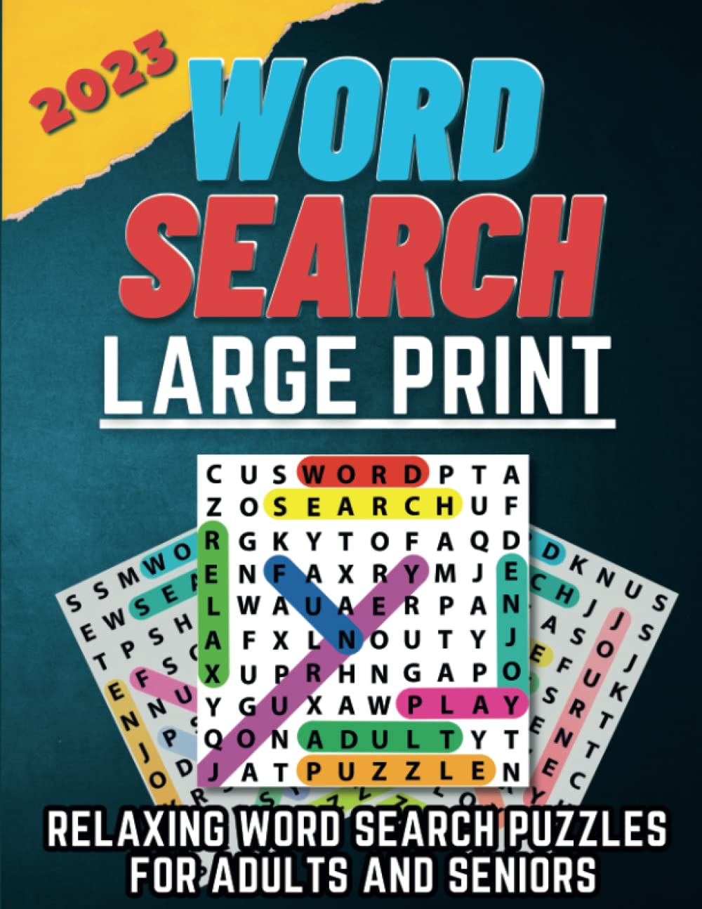 2023 Large Print Word Search book for Adults and Seniors: Themed Relaxing Fun and Challenging Word Search Puzzles. Boosts brain function. Improves visual memory