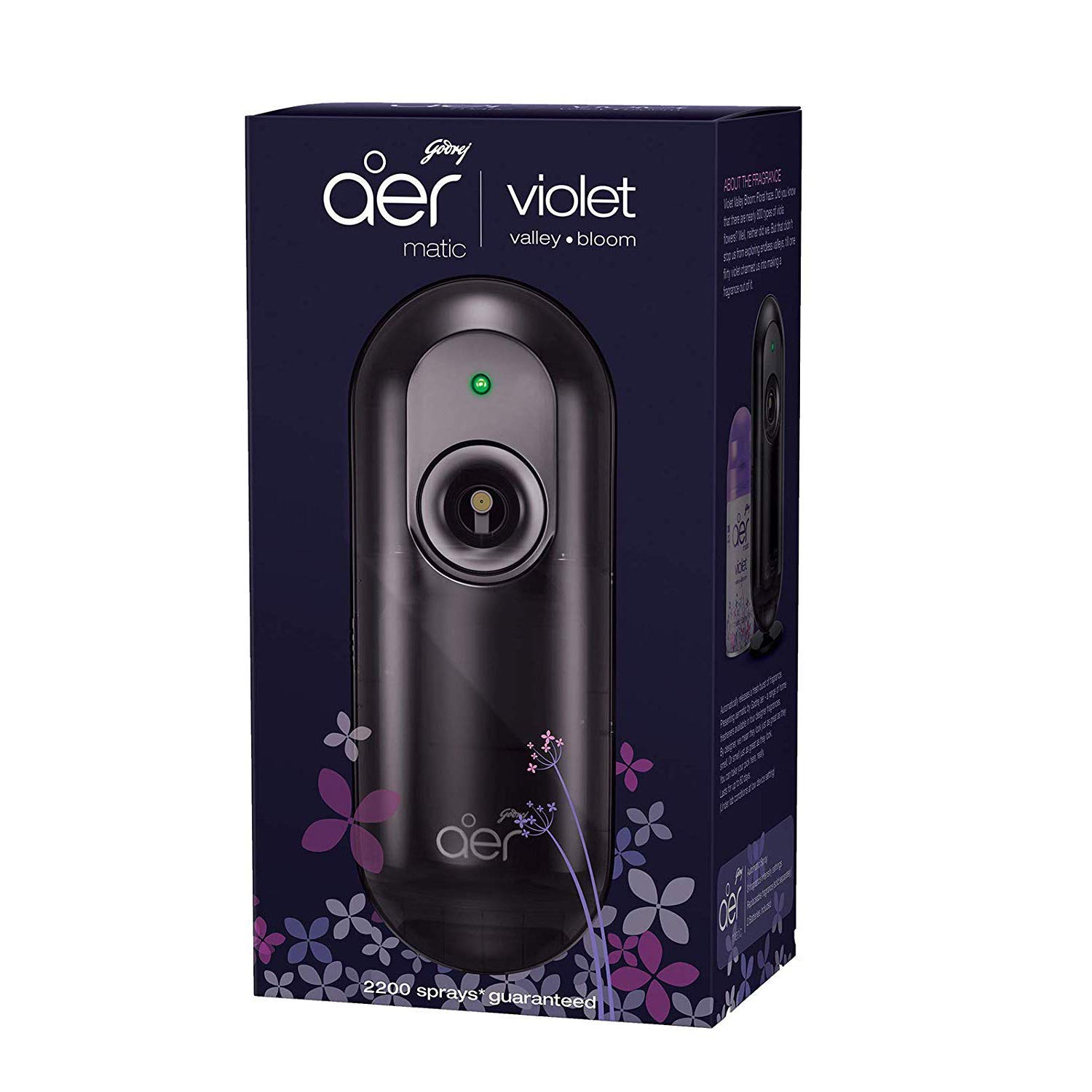 LIONSPIRE ENTERPRISE Godrej Aer Matic Kit - Automatic Air Freshener With Flexi Control | Violet Valley Bloom (225Ml), Aerosol
