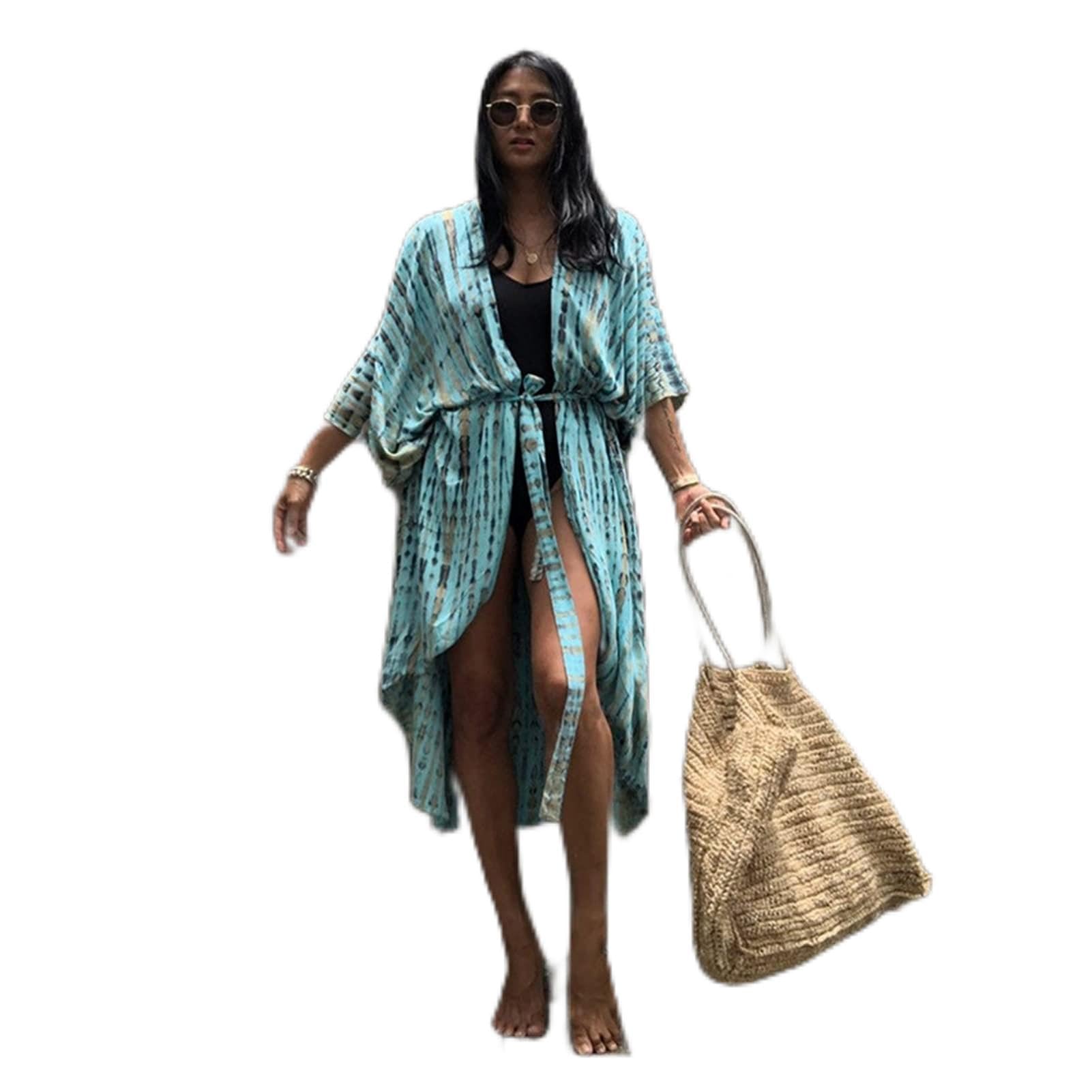 Prendas para cubrir el bañador, Bikini cubrir playa kimono traje de baño capa vestido de verano multicolor mujeres