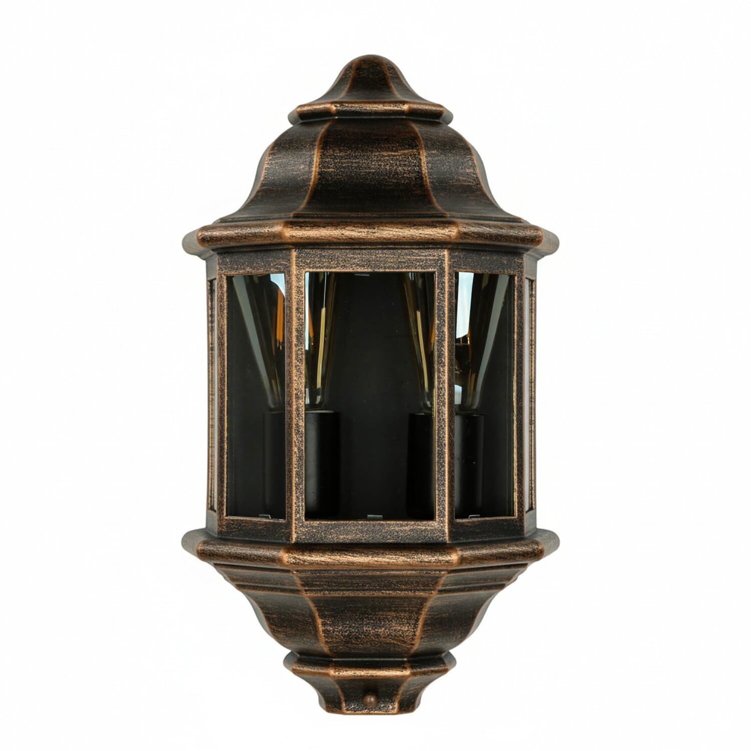 Lampada da parete per esterni Rustica, Rame antico, Lampada da esterno in stile marittimo, Lampada da nave, IP44, E27, 2 luci, H:38 cm, nostalgica, cortile, porta d'ingresso, lampada da cantina Antica