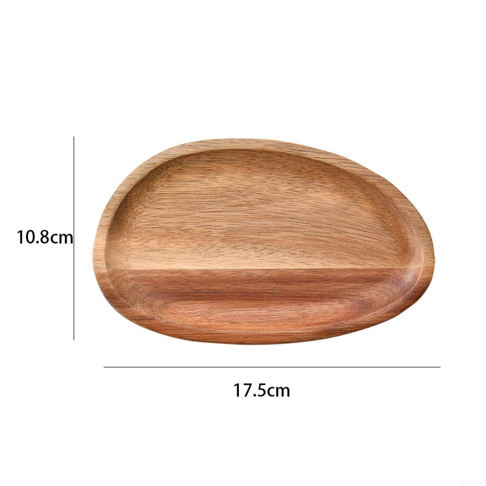 Vassoio ovale in legno di acacia realizzato a mano, piatto da portata unico per caffè, tè, bevande e dessert (44,5 x 27,4 cm) - Decorazione rustica per la casa e la cucina essenziale