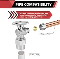 Vista 4 de EFIELD - Válvula de parada de ángulo de giro de 1/4 de pulgada de compresión de 3/8 pulgadas de diámetro exterior x conexión de tubería de CPVC
