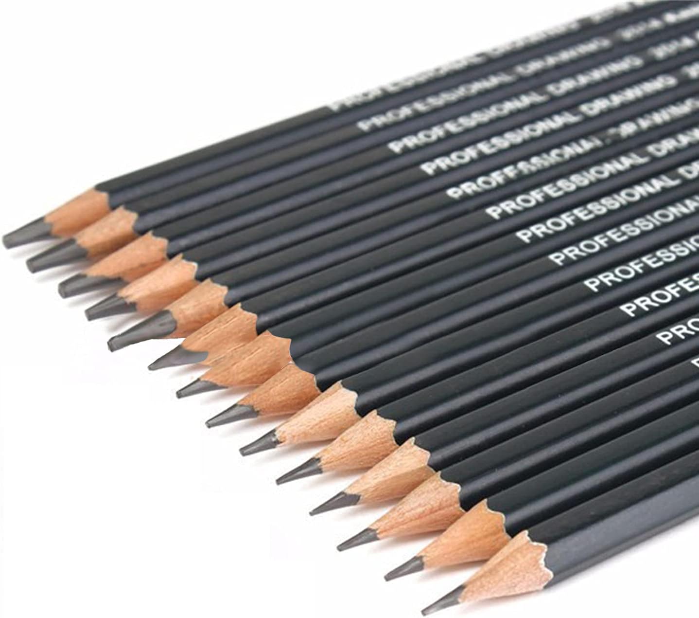 PINDIA Set of 12 Professional Drawing & Sketching Pencils (H-8B)