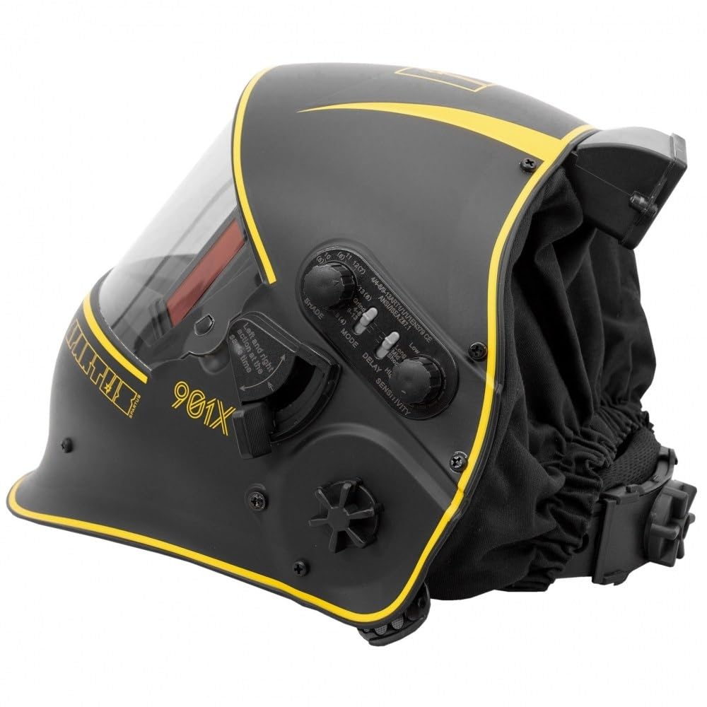 SPARTUS Automatik Schweißhelm Pro 901X Schweißmaske mit Klappvisier Optische Klasse 1/1/1/1 Großes Sichtfeld 100x65mm 4 Sensoren DIN 4-13 für Wig MIG MAG MMA Schweißen Schleifen - Bestschweissen.de