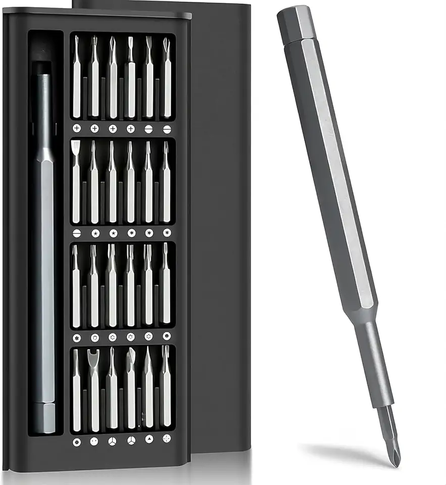 Conjunto de Chave de Fenda Magnética 24 em 1 com Bits para Eletrônicos, Celulares, Drone, Óculos e Relógios