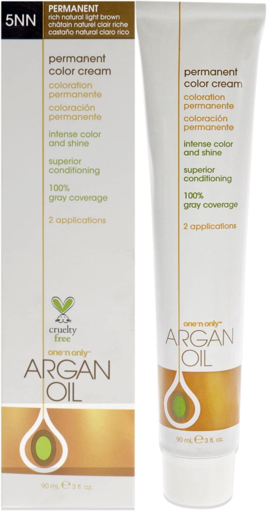 Amazon.com : One n Only Argan Oil Permanent Color Cream - 4T Medium Tobacoo Brown Hair Color