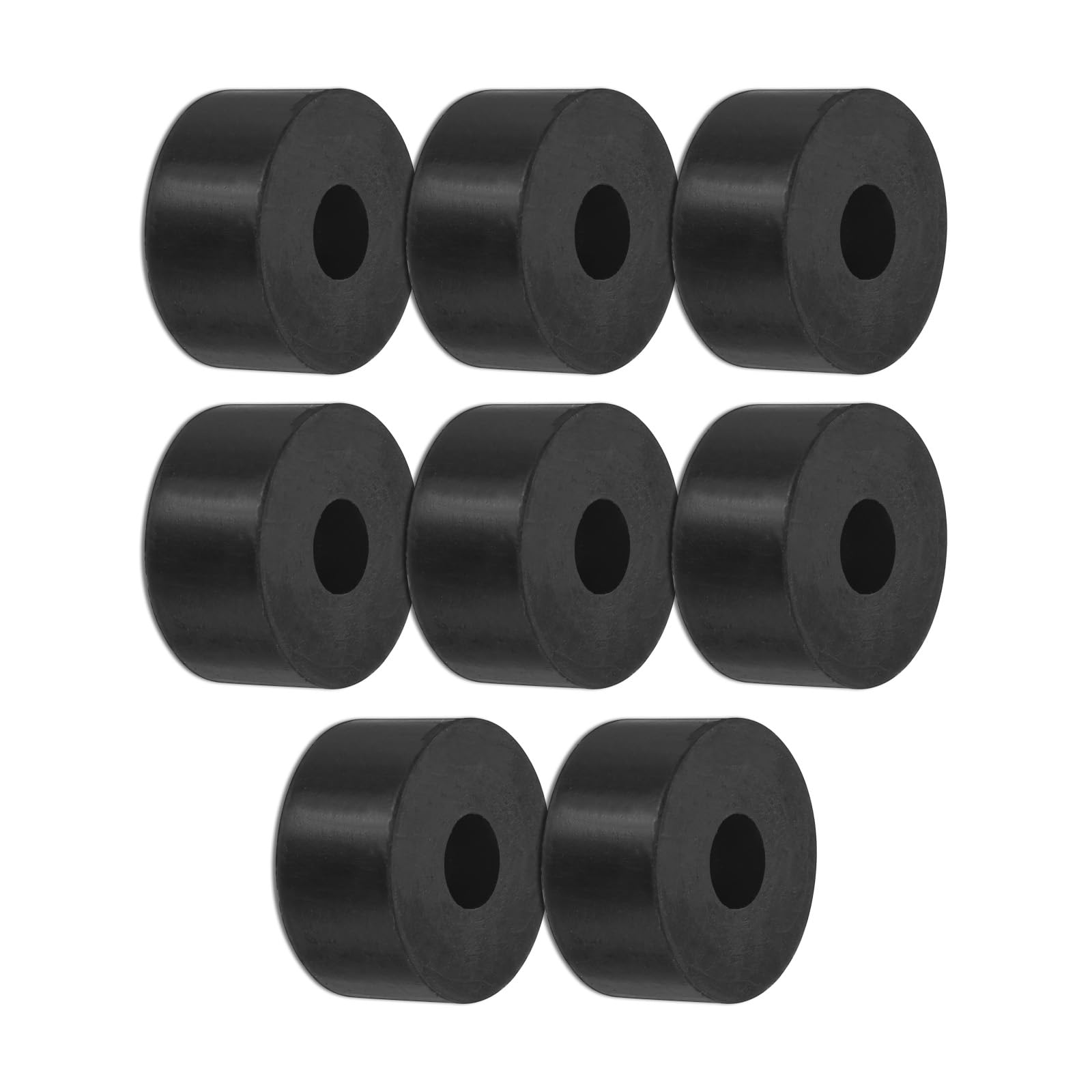 M METERXITY 8-Pack Rubber Isolation Washers, 1.2" OD 0.4" ID 0.6" Thick Mechanical Anti Vibration Isolation Pads Round Rubber Washers for Home and Car Accessories [Black]
