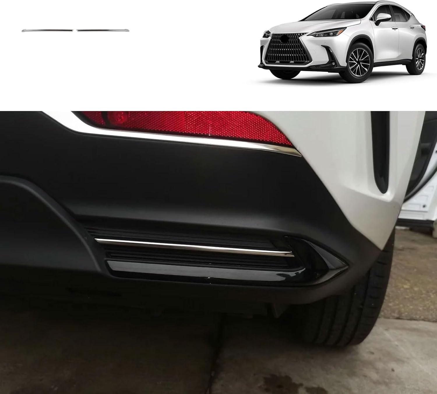 Car Accessories Compatible with Lexus New NX 250/350/350h/450h+ 2025 2024 2023 2022 Rear Bumper Corner Mesh Cover Trims Stainless Steel 2PCS