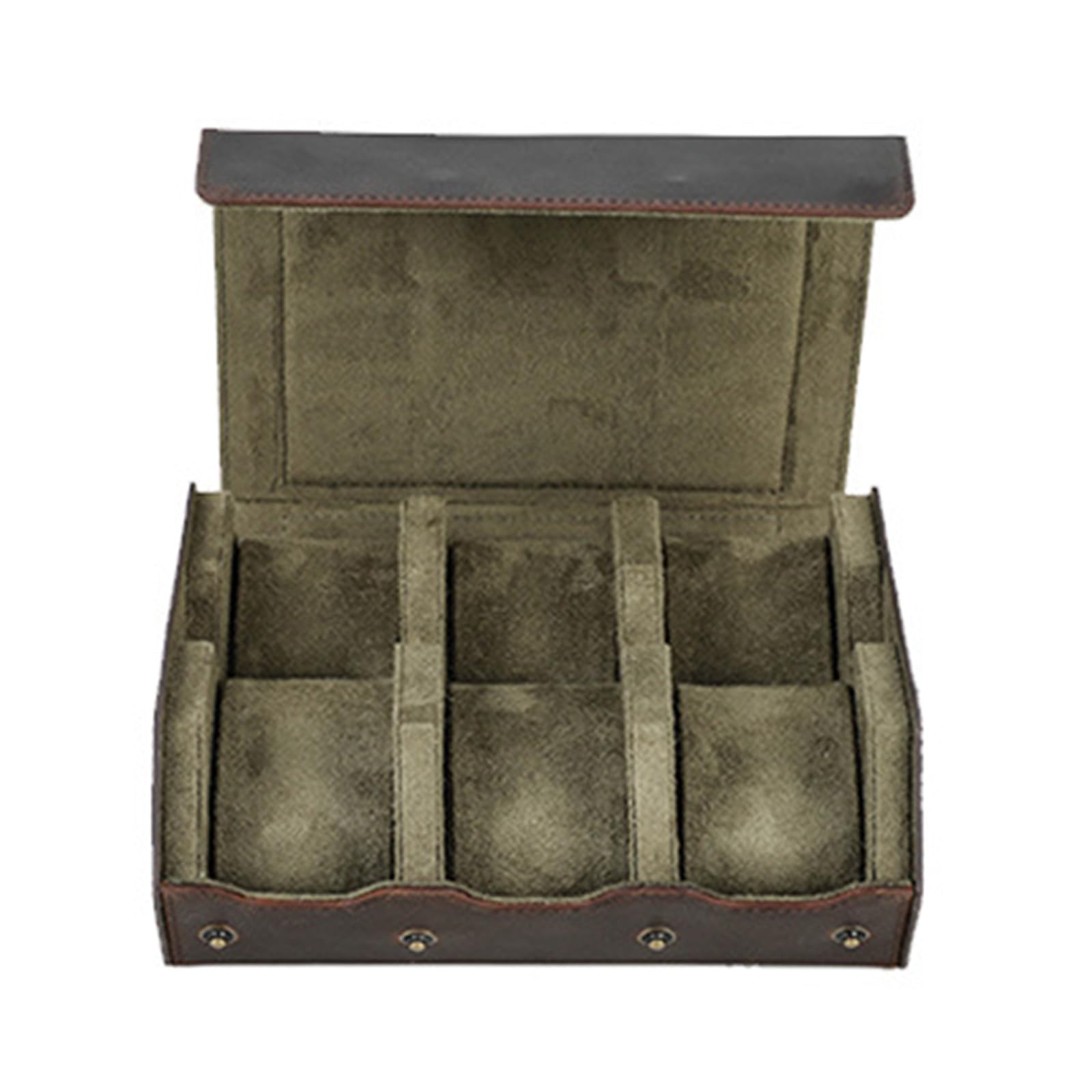 Msioytog 6 Slots Watch Box Elegant PU Leather Storage Case Stylish Watches Organizer Wristwatch Jewelry Protective Container Dustproof Watch Storage Box