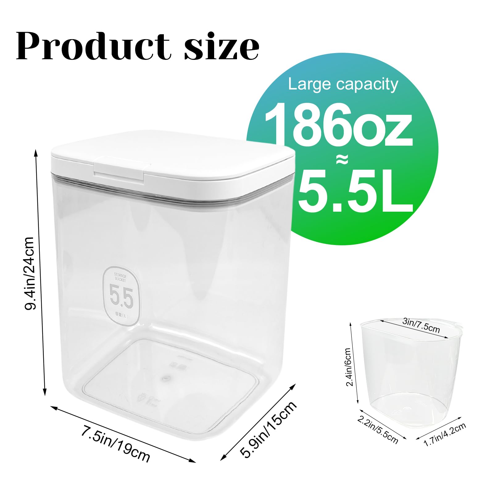 5.5L Large Capacity Container With One-Press Lid - Laundry Room Organization and Storage Decor - Airtight Dishwasher Pod Holder
